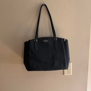 Kate Spade Monet Pebbled Leather Triple Compartment Tote Black Bag